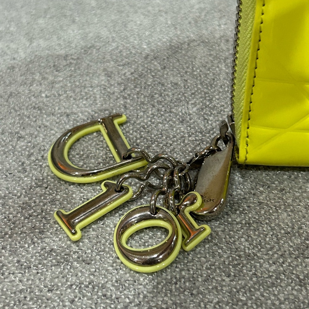 Christian Dior Patent Leather Bright Yellow Wallet VGUC - Picture 3 of 11